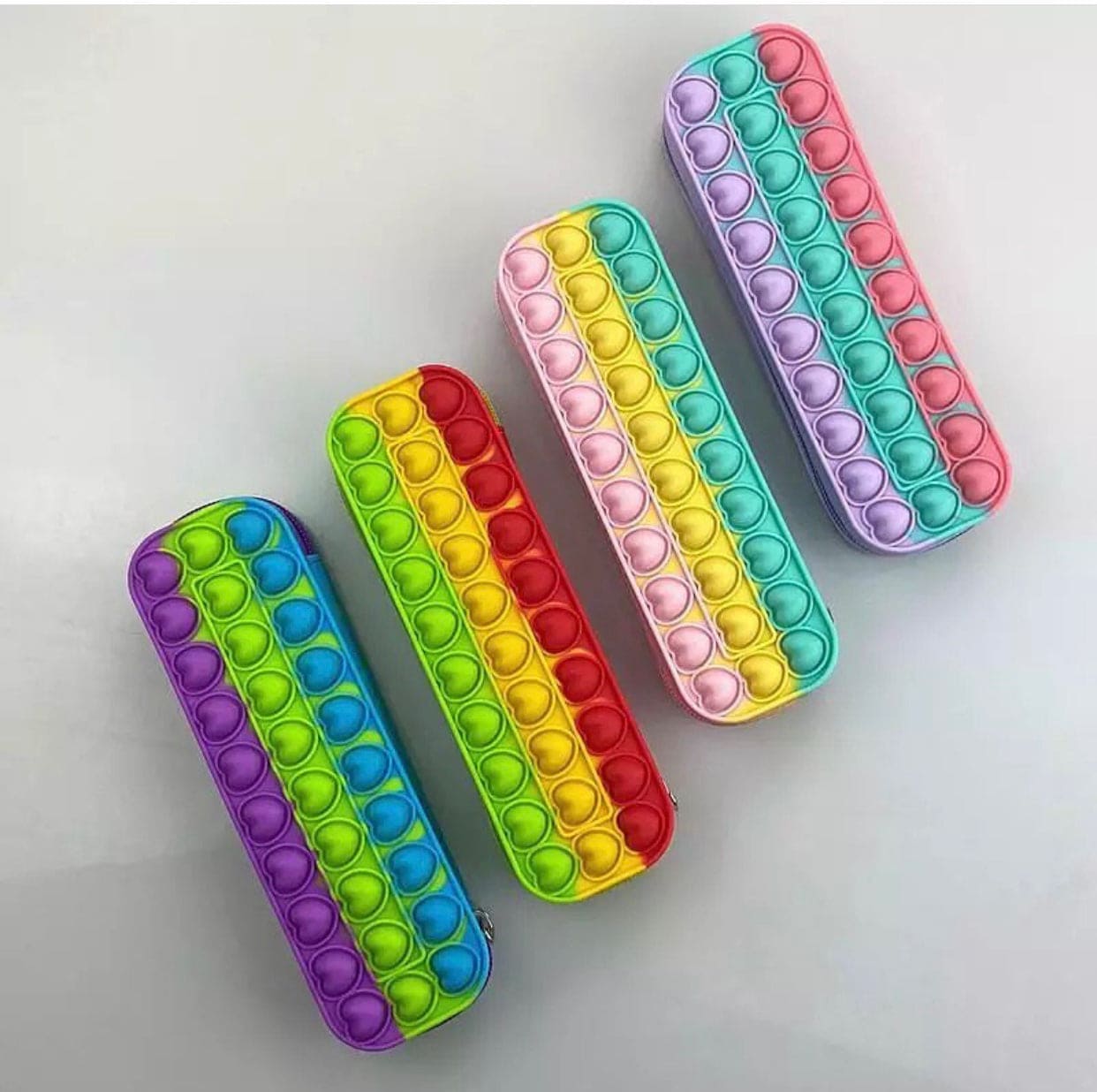 Pencil Case, Heart Pop Fidget Toy Pencil Pouch, Children Stress Relief Squishy Toy, Popit Bubble Toy Stationary Pencil Case Pencil Case, Heart Pop Fidget Toy Pencil Pouch, Children Stress Relief Squishy Toy, Popit Bubble Toy Stationary Pencil Case